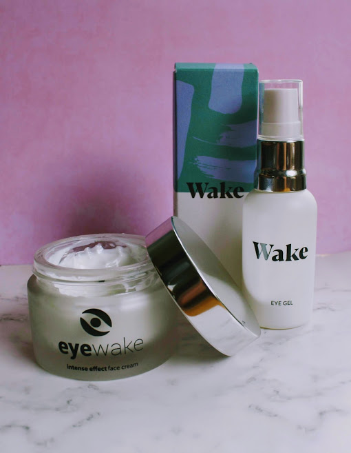 wake skincare face cream and eye gel