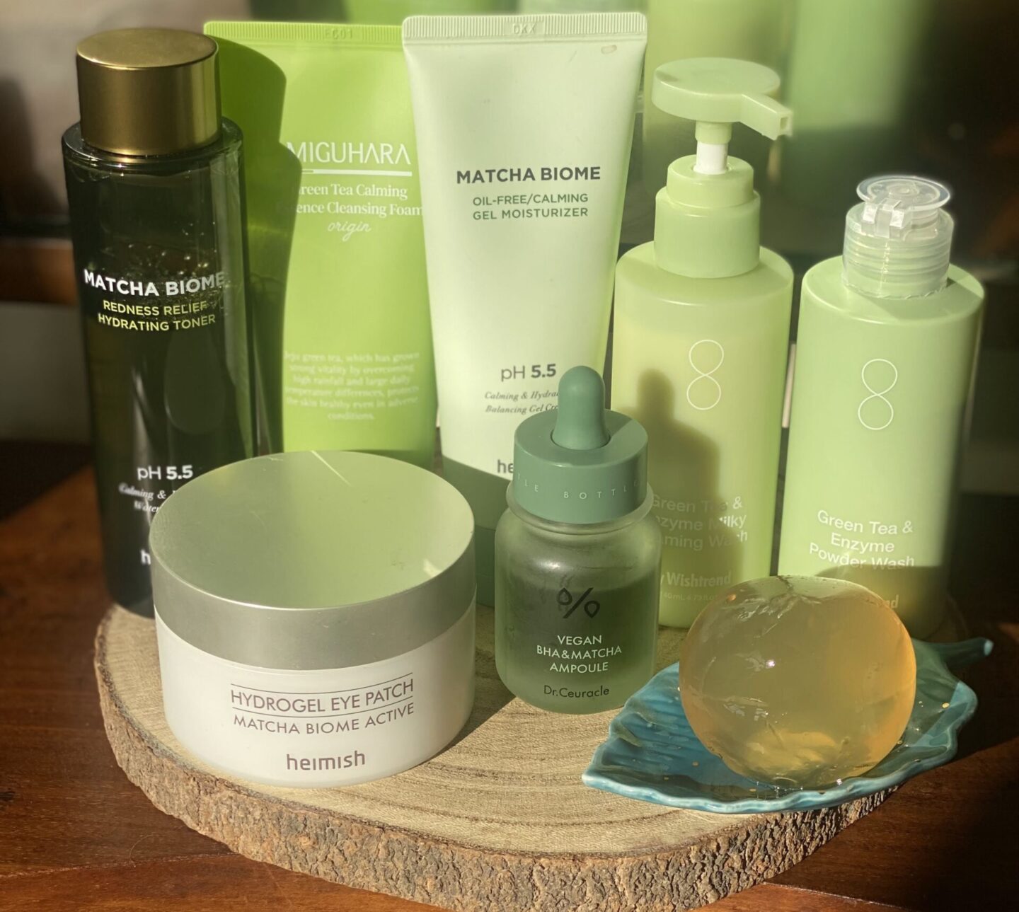 matcha and green tea skincare